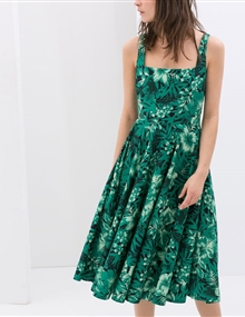 Vestido midi estampa flores